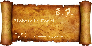 Blobstein Fanni névjegykártya
